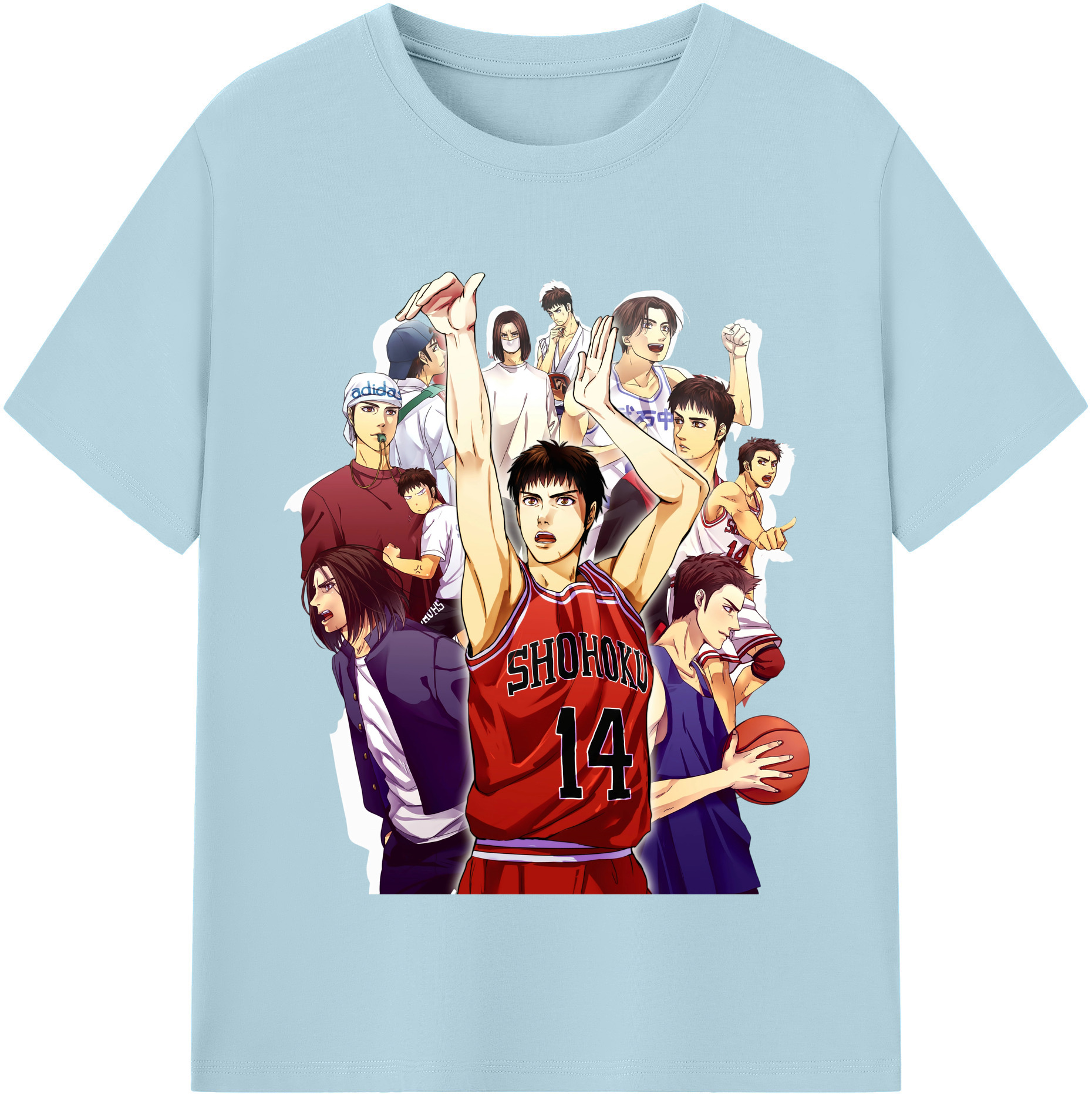 SLAM DUNK／スラムダンク 綿100％半袖Tシャツ（フロントプリント）